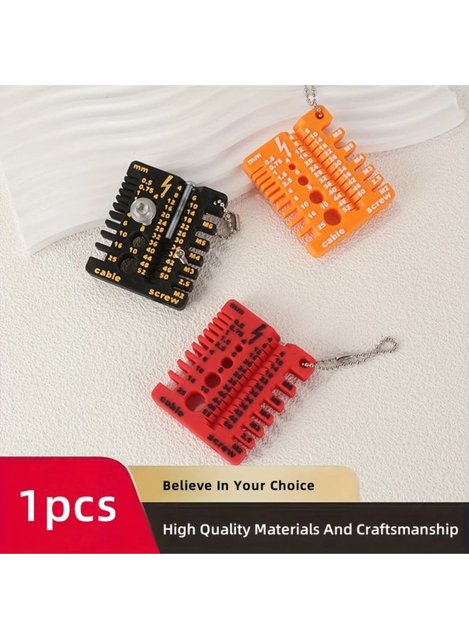 Orange Wire And Screw Gauge Measuring Tool Portable Double Sided Ruler For DIY - Image 2